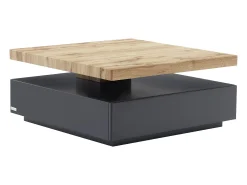 Mesa de centro - 1 cajón y tablero pivotante - MDF - Color: antracita y roble. KYRIA