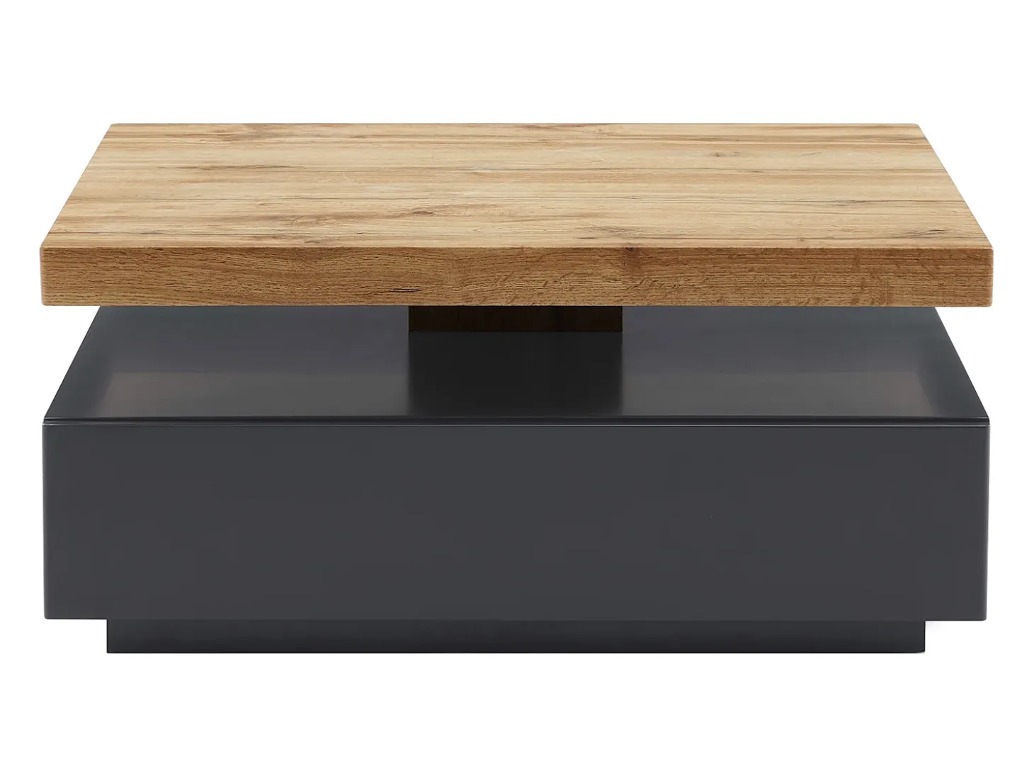 Mesa de centro - 1 cajón y tablero pivotante - MDF - Color: antracita y roble. KYRIA