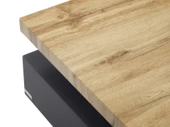 Mesa de centro - 1 cajón y tablero pivotante - MDF - Color: antracita y roble. KYRIA
