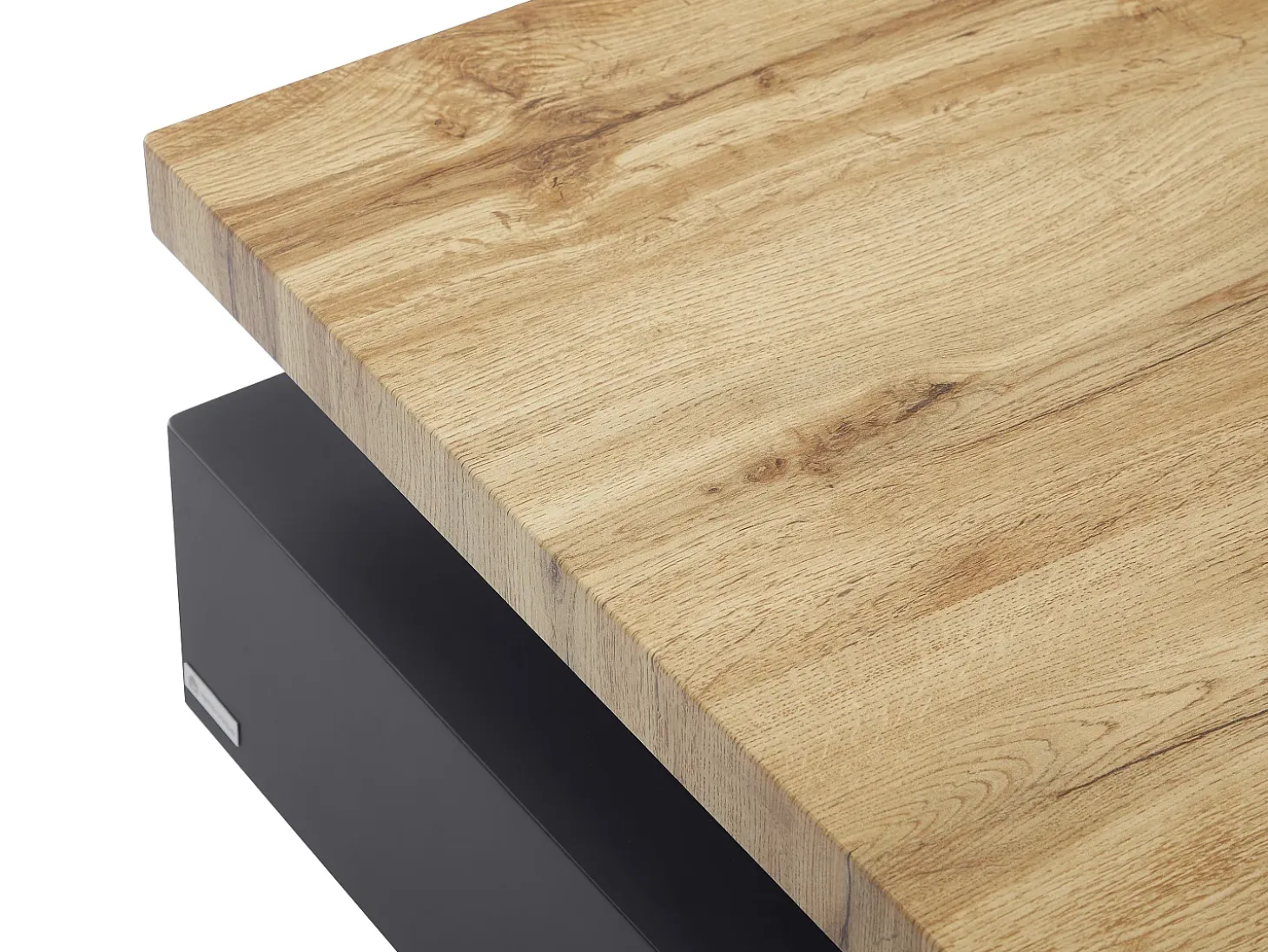 Mesa de centro - 1 cajón y tablero pivotante - MDF - Color: antracita y roble. KYRIA