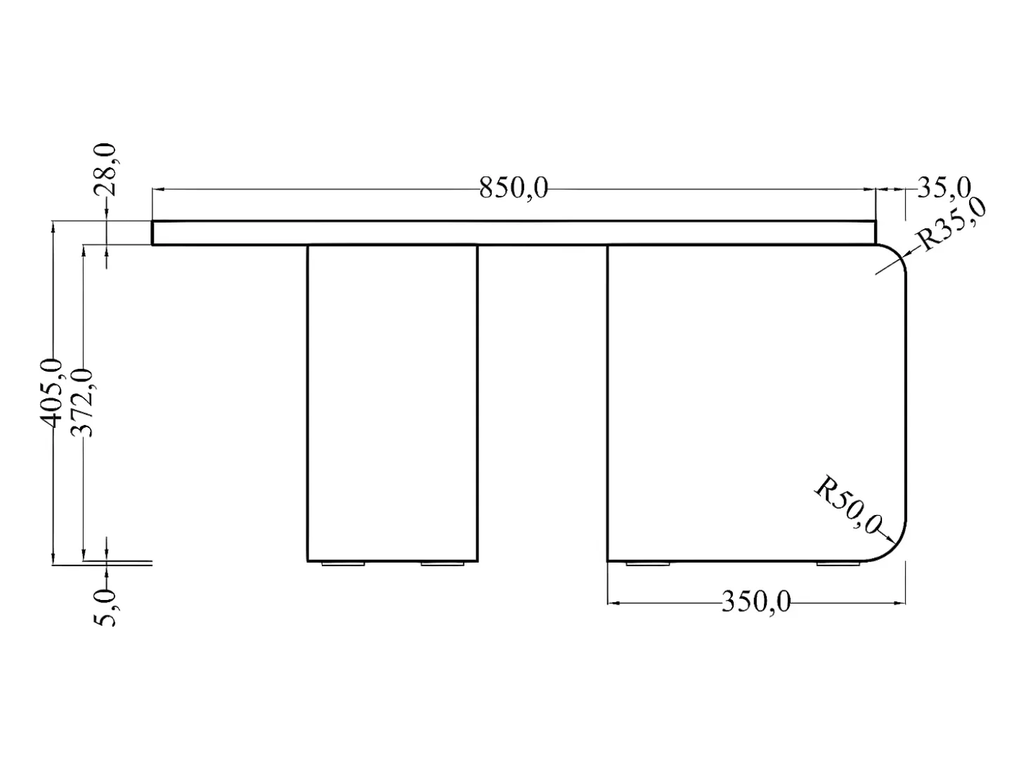 Mesa de centro - 85 cm - Acabado madera roble - PREFFINES