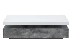Mesa de centro- 2 cajones - MDF - Color: cemento y blanco lacado. FELIX