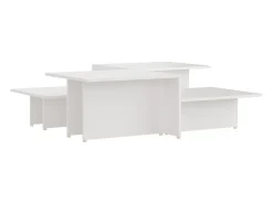 Mesa de centro 2 piezas madera contrachapada blanco 111,5x50x33cm