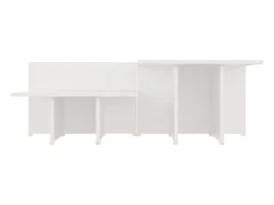 Mesa de centro 2 piezas madera contrachapada blanco 111,5x50x33cm