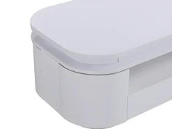 Mesa de centro 4 puertas y 1 cajón con LEDs - MDF - Color: blanco lacado - VANDANA