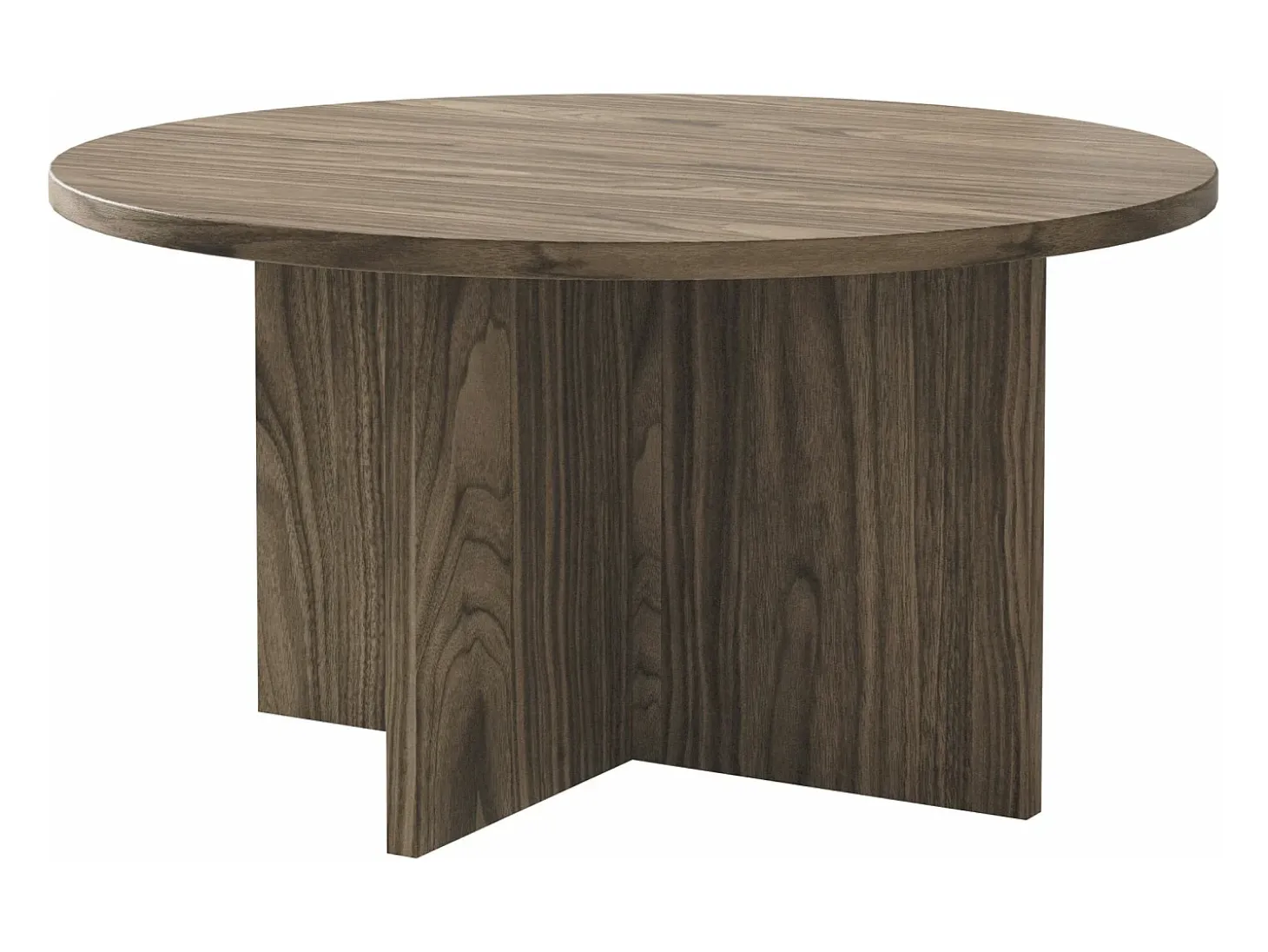 Mesa de centro - redonda 76x76 cm - Color efecto madera nogal Wisconsin - OVO