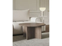 Mesa de centro - redonda 76x76 cm - Color efecto madera nogal Wisconsin - OVO