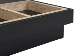 Mesa de centro - Tablero pivotante - MDF lacado negro y natural claro - FAUSTO