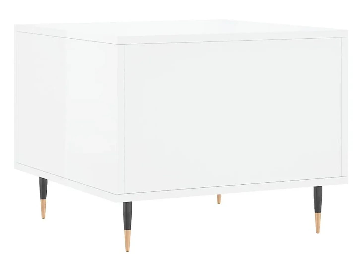 Mesa de centro 2 unidades madera ingeniería blanco brillo 50x50x40cm