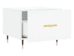 Mesa de centro 2 unidades madera ingeniería blanco brillo 50x50x40cm
