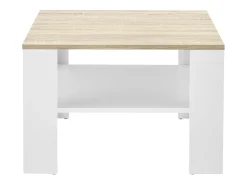 Mesa de centro 60 x 60 x 40 cm efecto blanco y roble 03_0008432