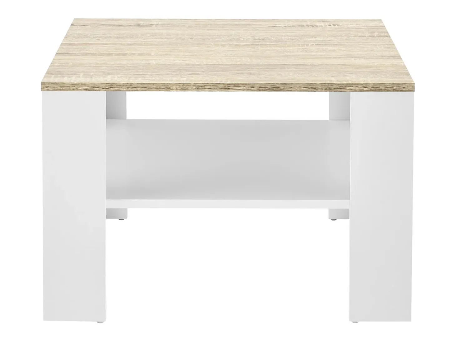 Mesa de centro 60 x 60 x 40 cm efecto blanco y roble 03_0008432