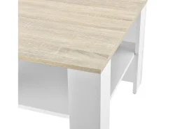 Mesa de centro 60 x 60 x 40 cm efecto blanco y roble 03_0008432