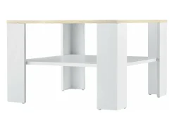 Mesa de centro 60 x 60 x 40 cm efecto blanco y roble 03_0008432