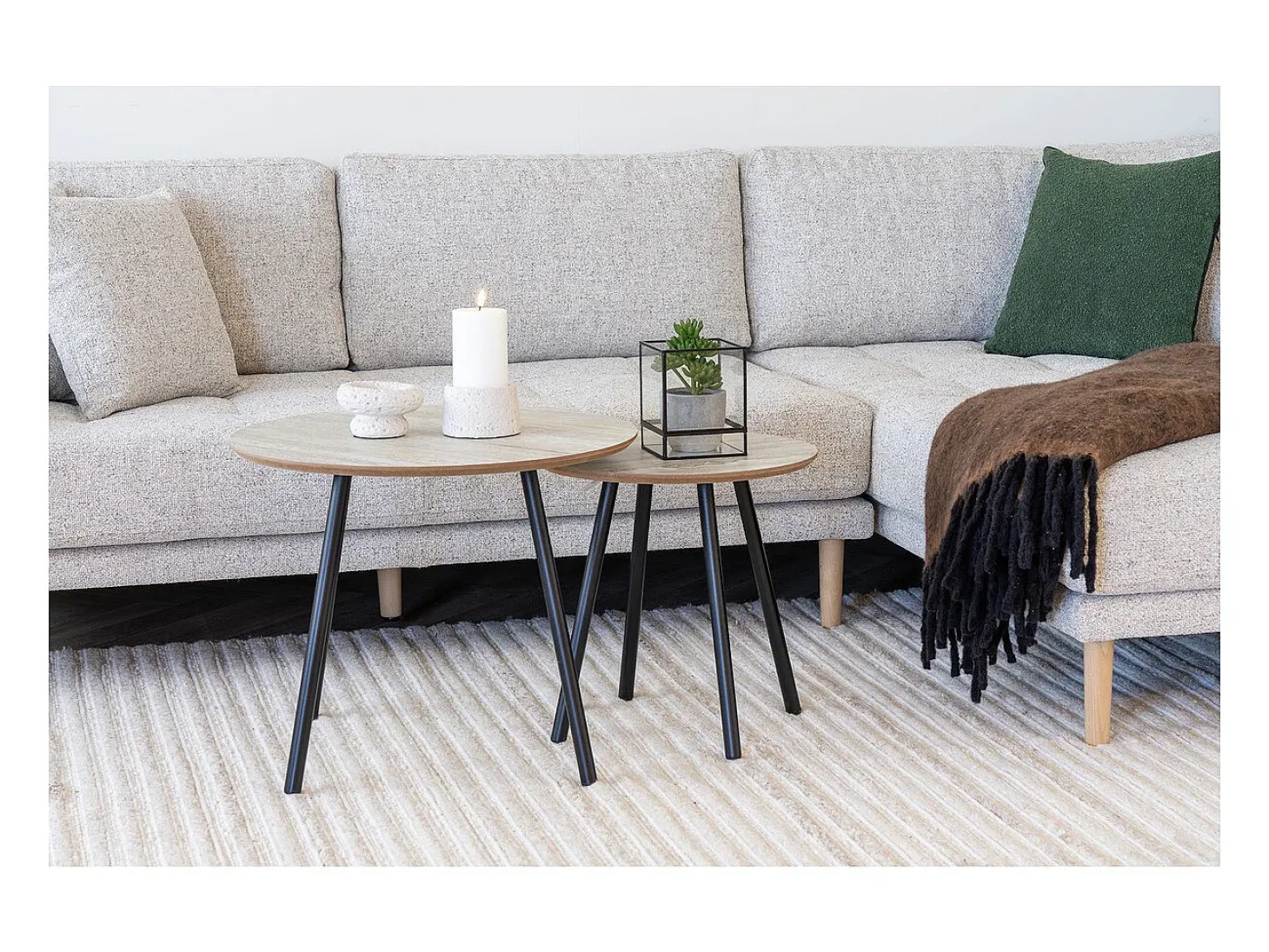 Mesa de Centro Aalst, Beige, 55x55x45 cm, Kendra Home
