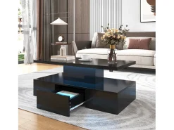 Mesa de centro acabado lacado, mesa con 4 cajones, 78*78*36cm