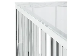 Mesa de centro acero inoxidable y vidrio 100x100x50 cm