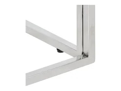 Mesa de centro acero inoxidable y madera maciza acacia plateado