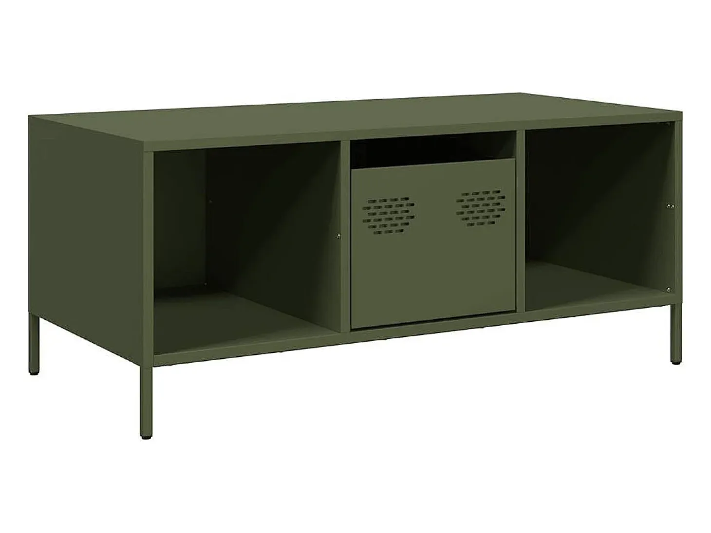 Mesa de centro acero laminado frío verde oliva 101,5x50x43,5 cm