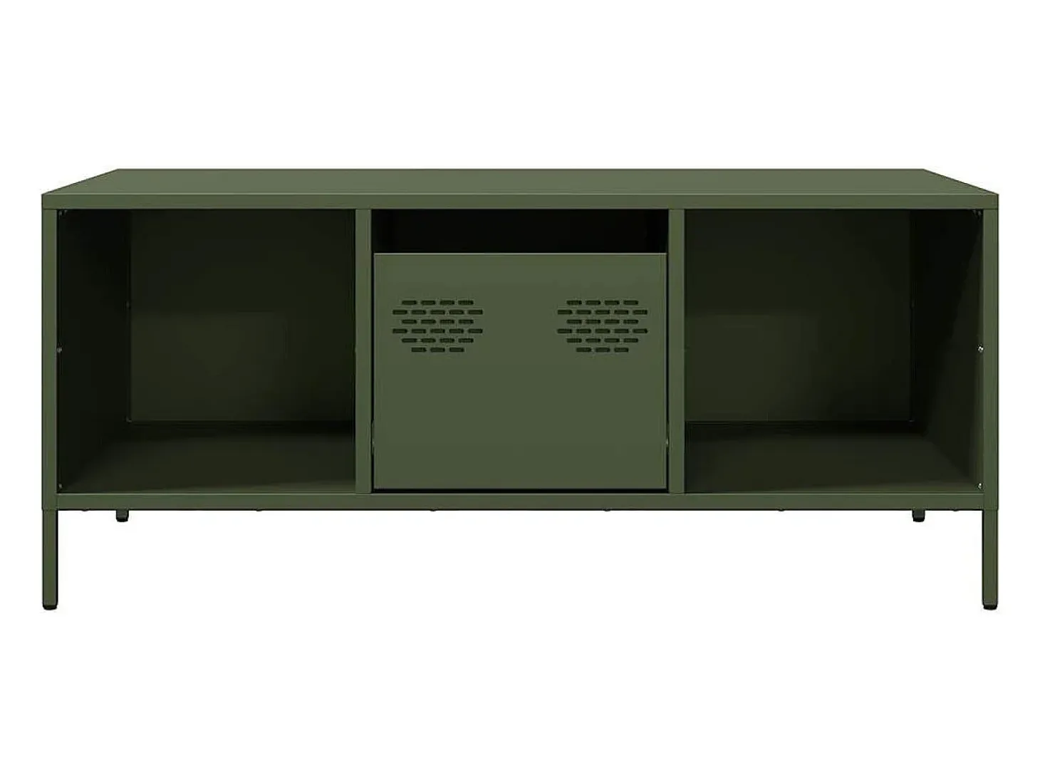 Mesa de centro acero laminado frío verde oliva 101,5x50x43,5 cm