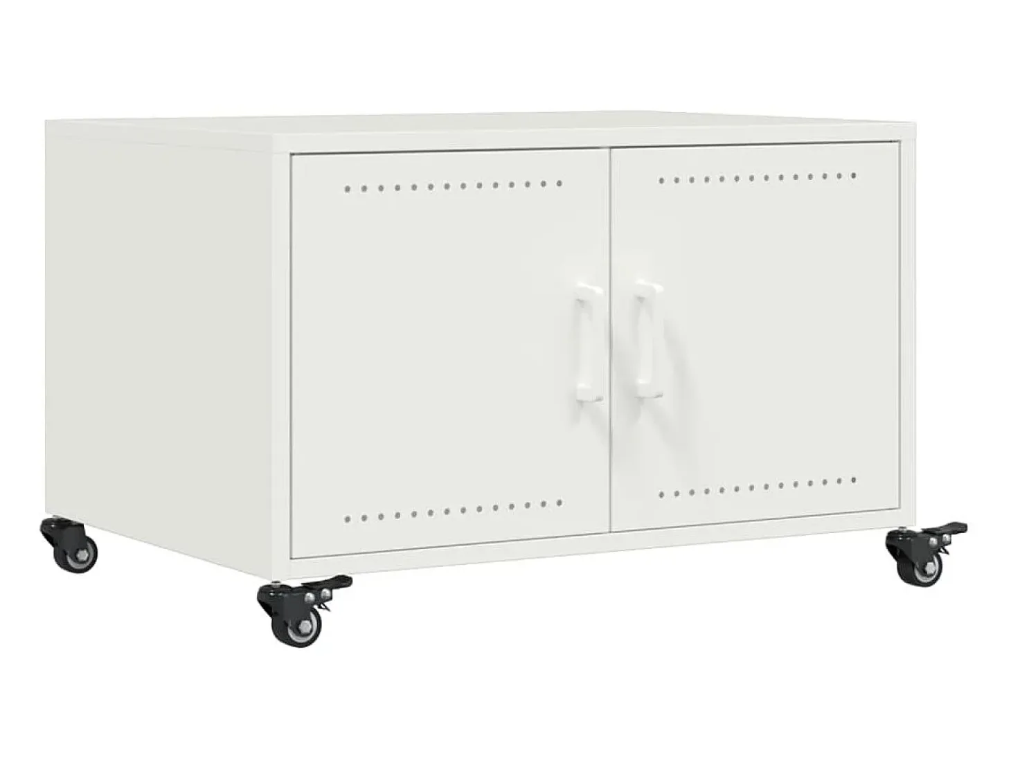Mesa de centro acero laminado en frío blanco 68x50x43,5 cm