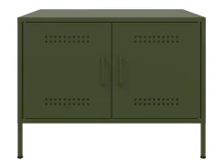 Mesa de centro acero laminado en frío verde oliva 68x50x50,5 cm