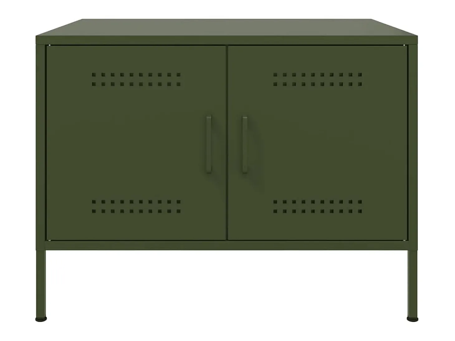 Mesa de centro acero laminado en frío verde oliva 68x50x50,5 cm