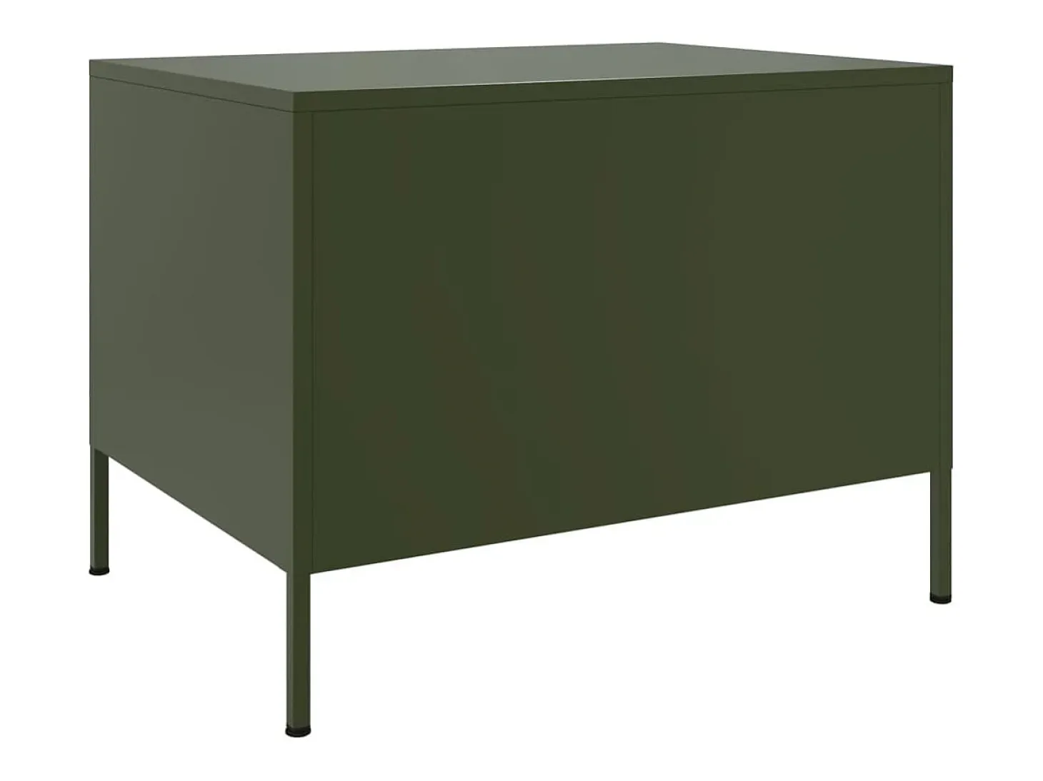 Mesa de centro acero laminado en frío verde oliva 68x50x50,5 cm