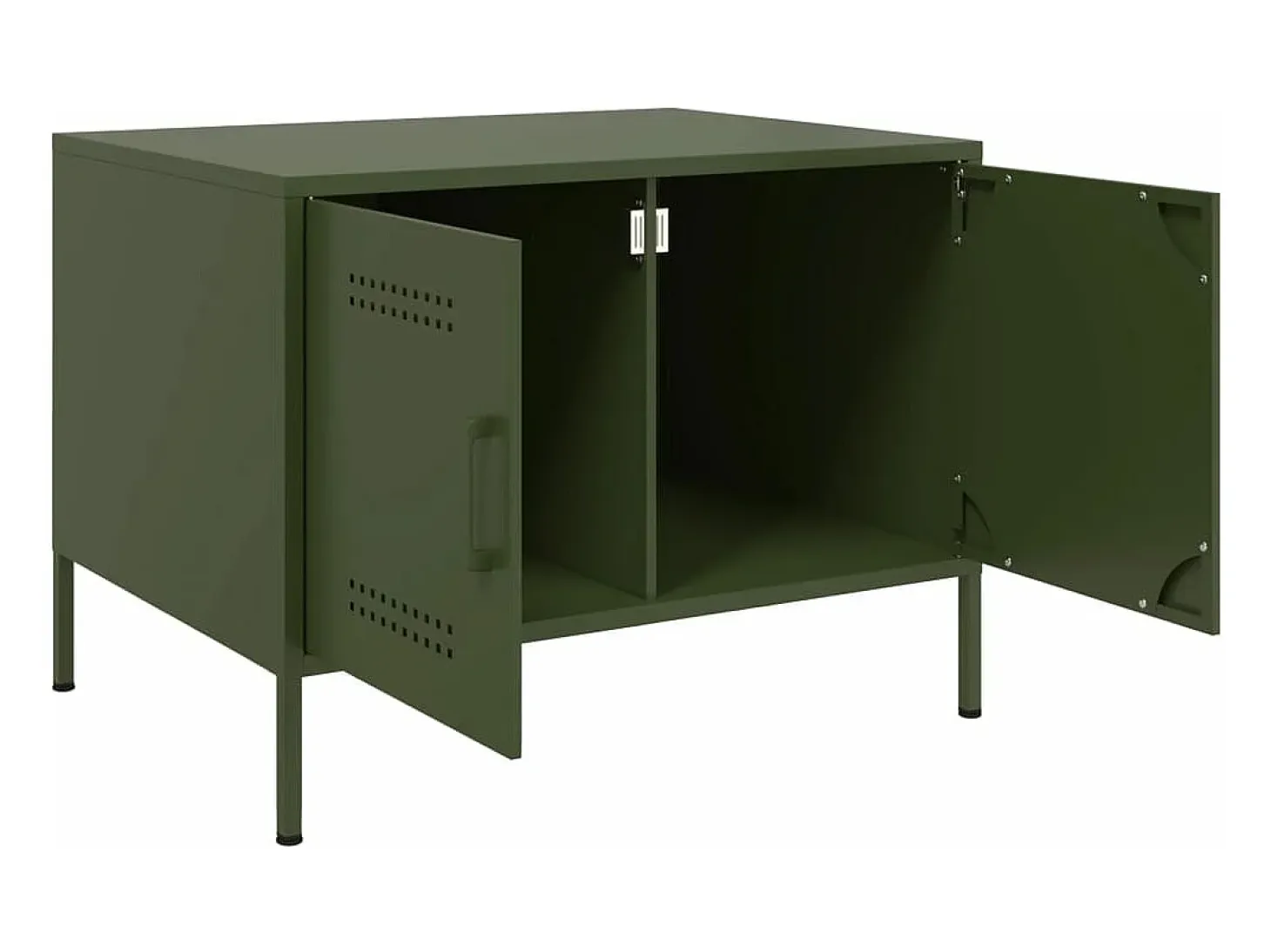 Mesa de centro acero laminado en frío verde oliva 68x50x50,5 cm