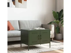 Mesa de centro acero laminado en frío verde oliva 68x50x50,5 cm