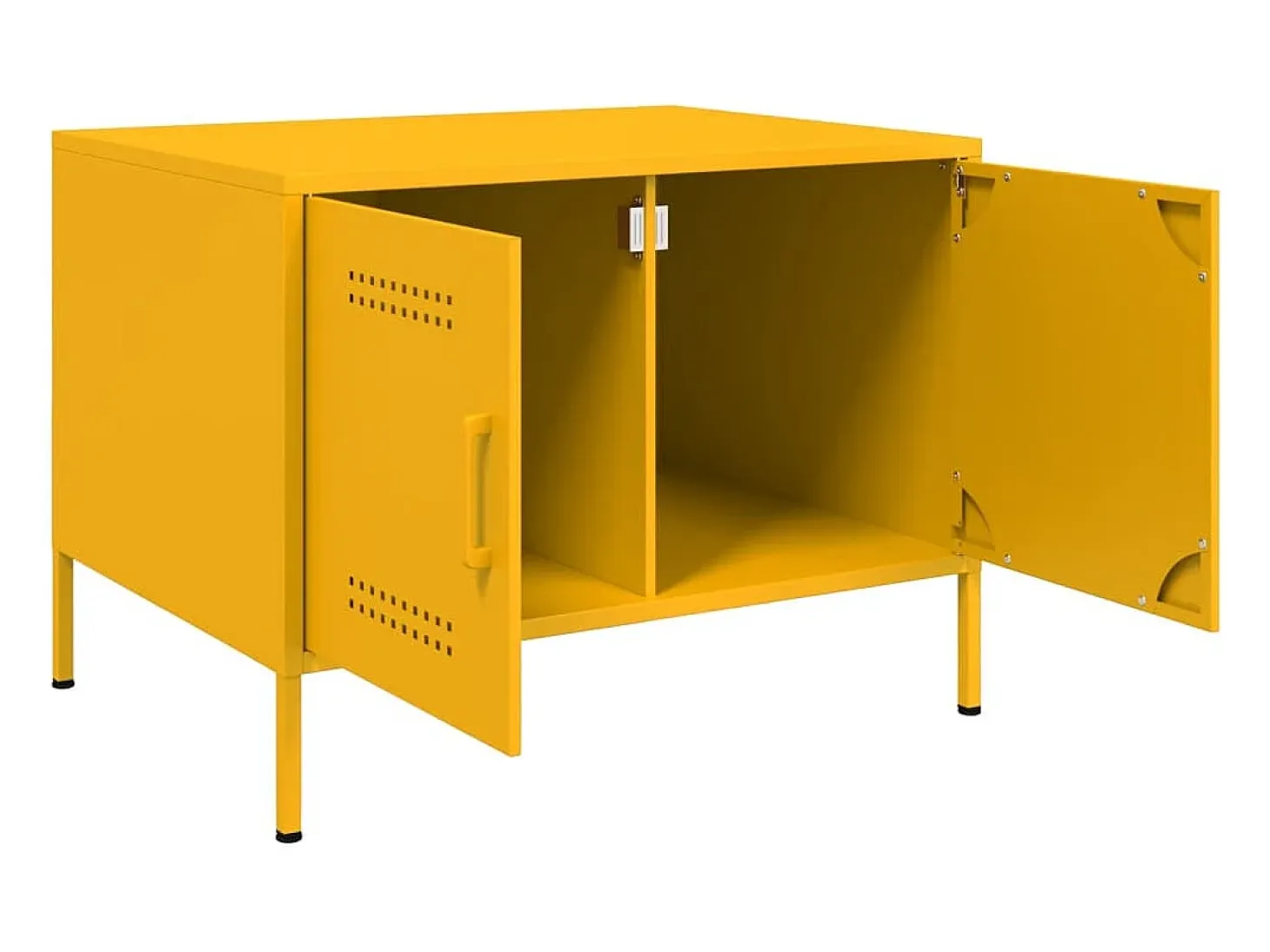 Mesa de centro acero laminado en frío amarillo 68x50x50,5 cm