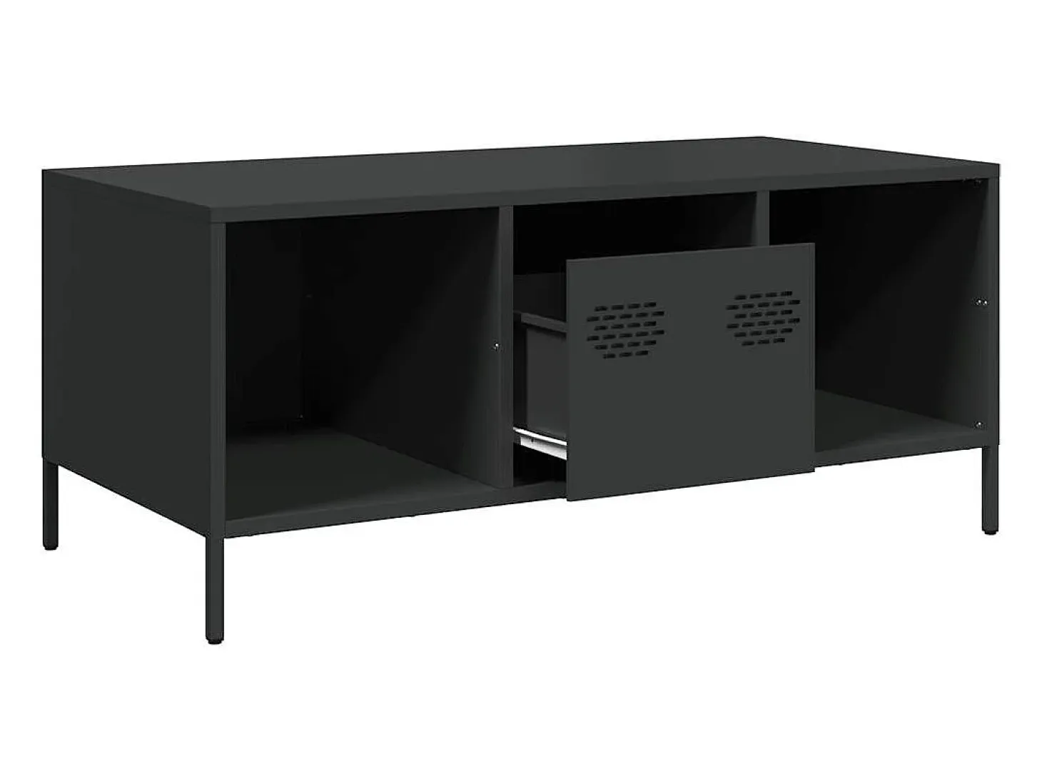 Mesa de centro acero laminado en frío negro 101,5x50x43,5 cm