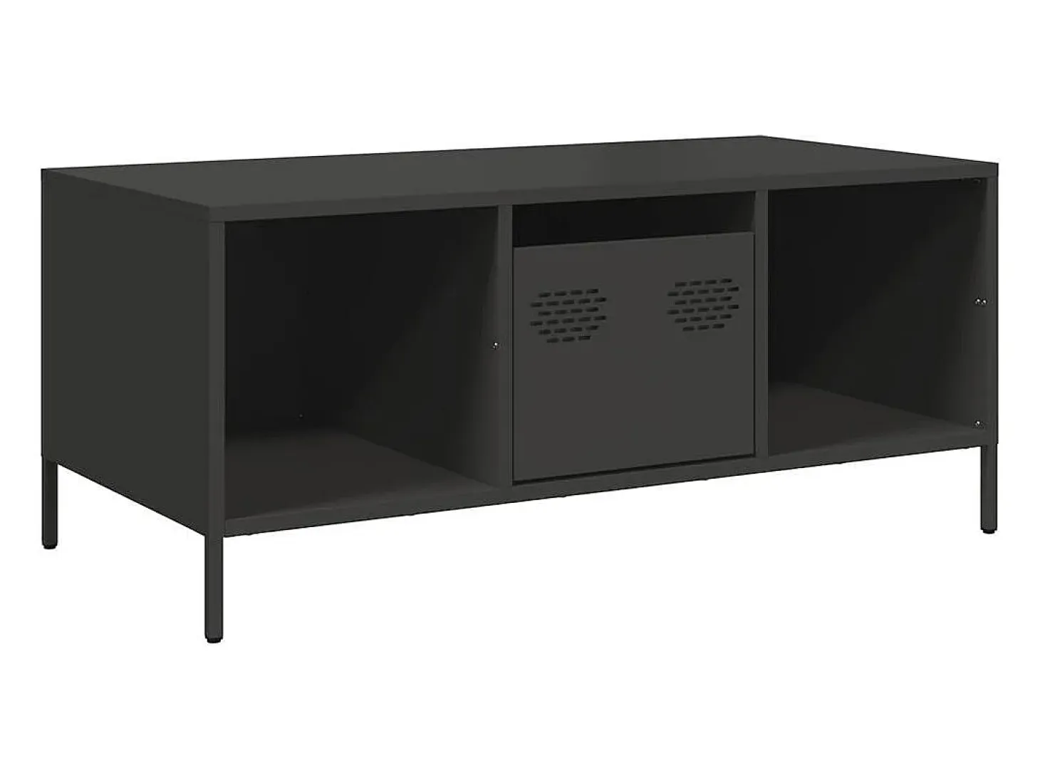 Mesa de centro acero laminado en frío negro 101,5x50x43,5 cm