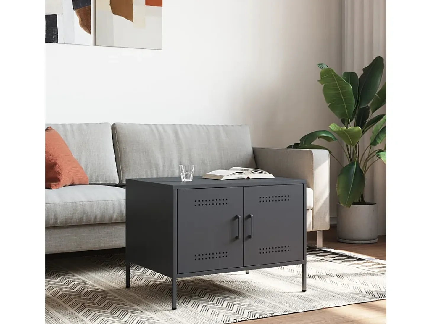 Mesa de centro acero laminado en frío antracita 68x50x50,5 cm