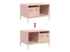 Mesa de centro acero laminado en frío rosa 68,5x50x43,5 cm