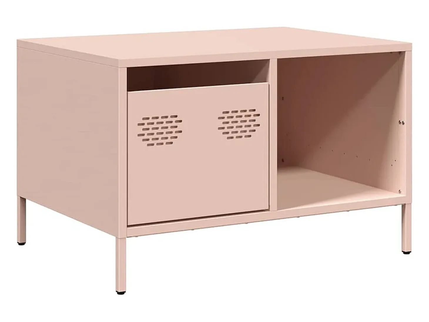 Mesa de centro acero laminado en frío rosa 68,5x50x43,5 cm
