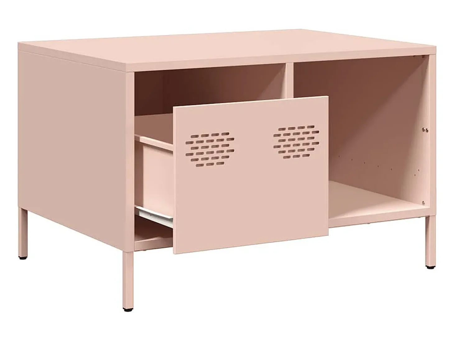 Mesa de centro acero laminado en frío rosa 68,5x50x43,5 cm