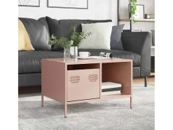 Mesa de centro acero laminado en frío rosa 68,5x50x43,5 cm