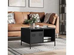 Mesa de centro acero laminado en frío negro 68,5x50x43,5 cm