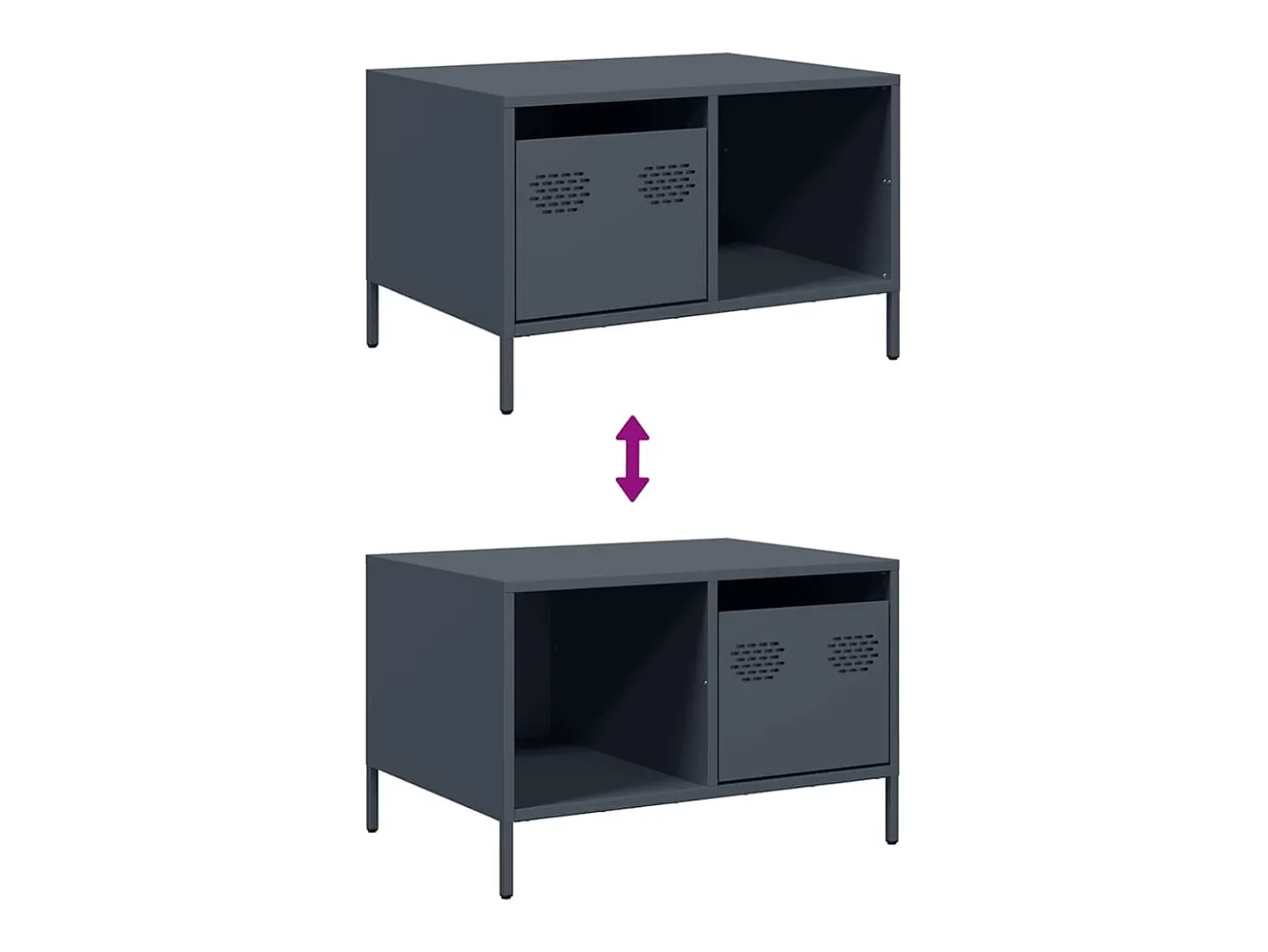 Mesa de centro acero laminado en frío antracita 68,5x50x43,5 cm