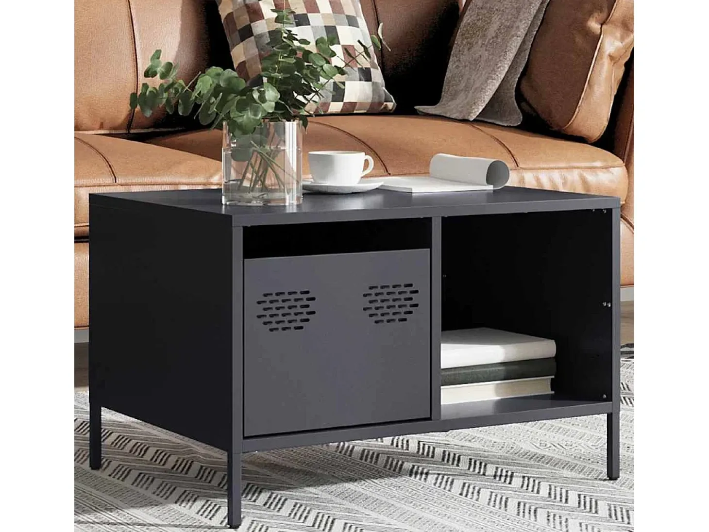 Mesa de centro acero laminado en frío antracita 68,5x50x43,5 cm
