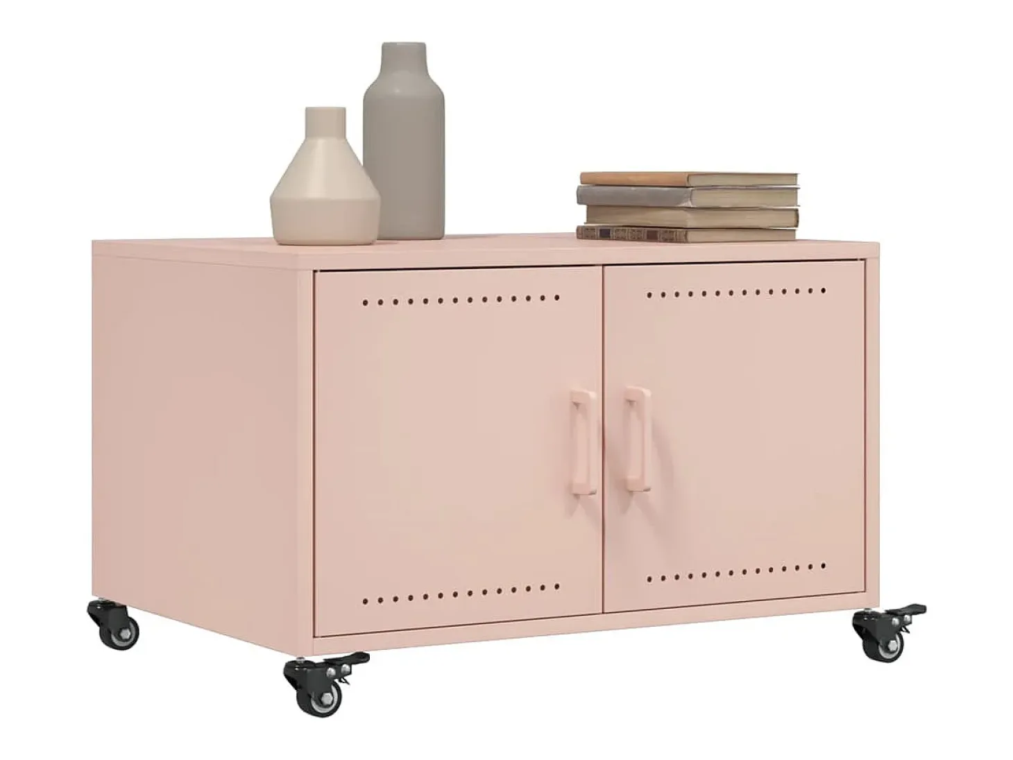 Mesa de centro acero rosa 68x50x43,5 cm