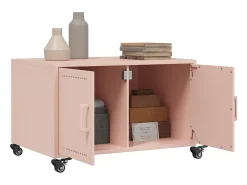 Mesa de centro acero rosa 68x50x43,5 cm