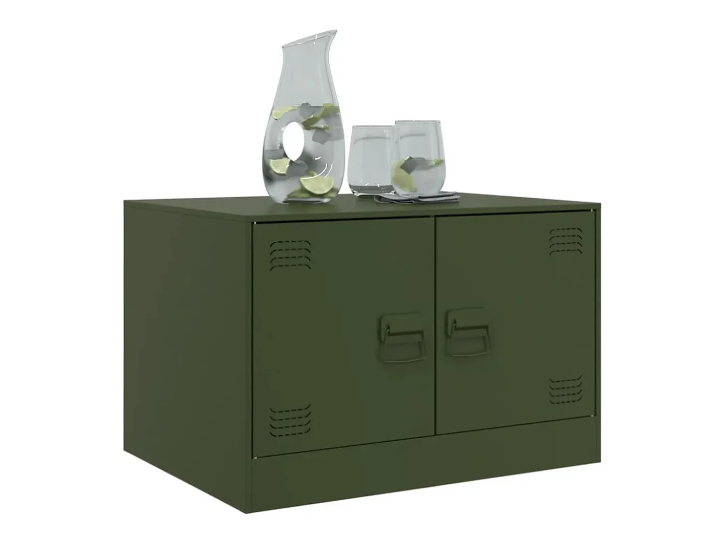 Mesa de centro acero verde oliva 67x50x44 cm