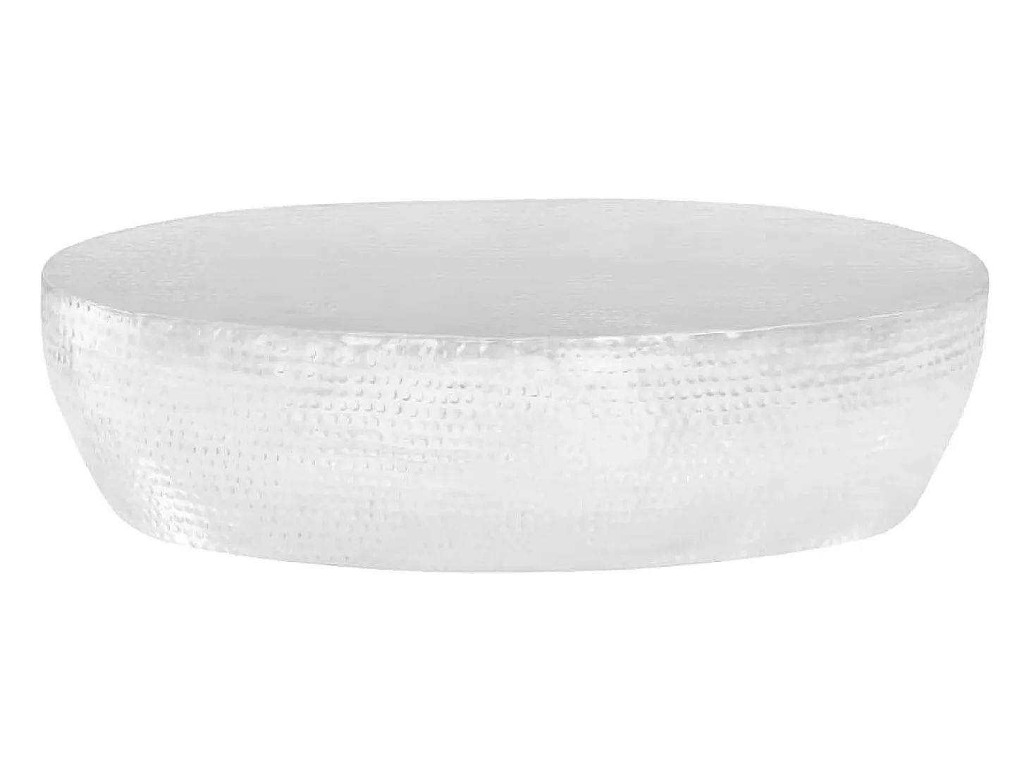 Mesa de centro aluminio martillado 100x50x28 cm plateado