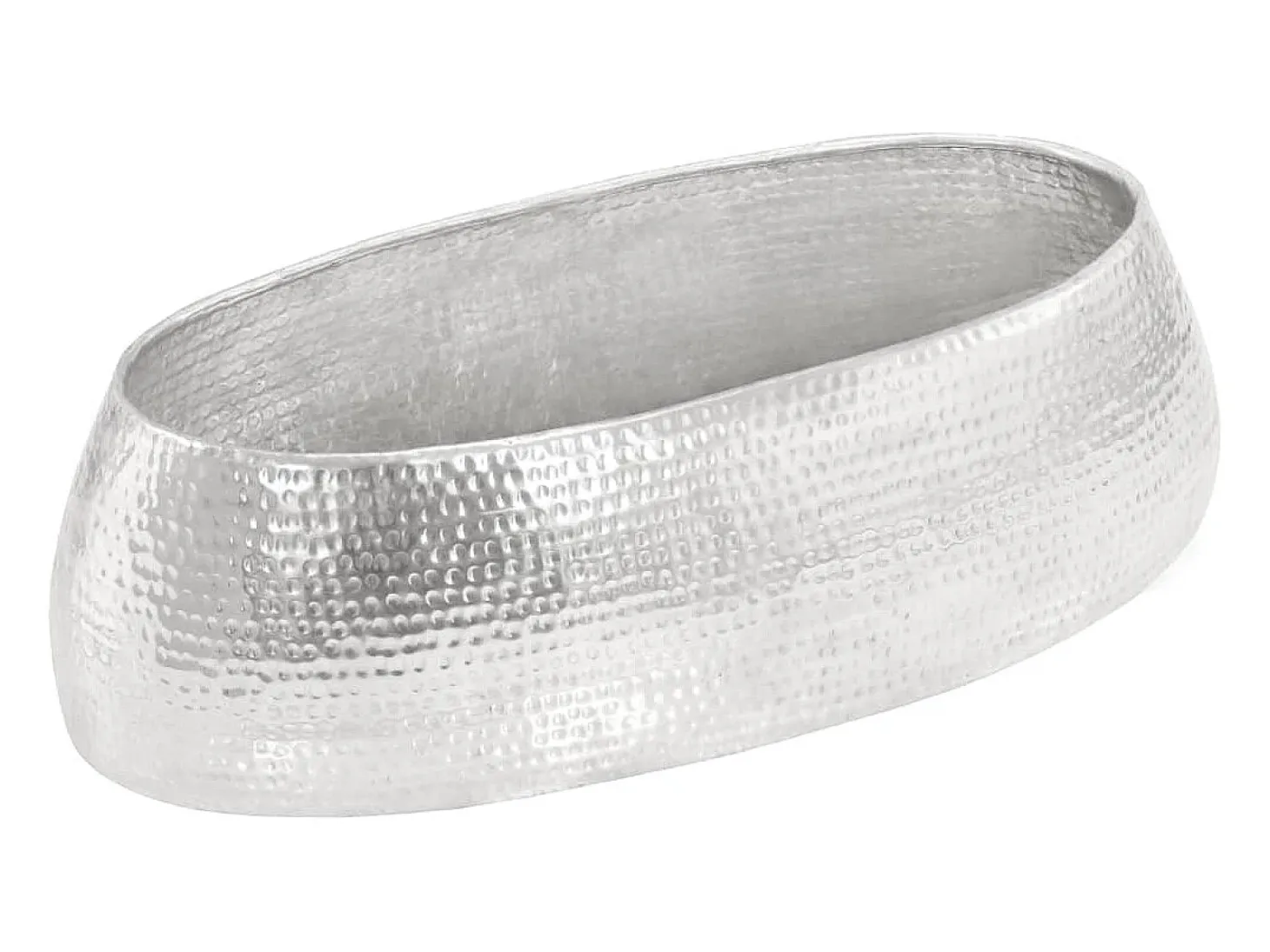 Mesa de centro aluminio martillado 100x50x28 cm plateado