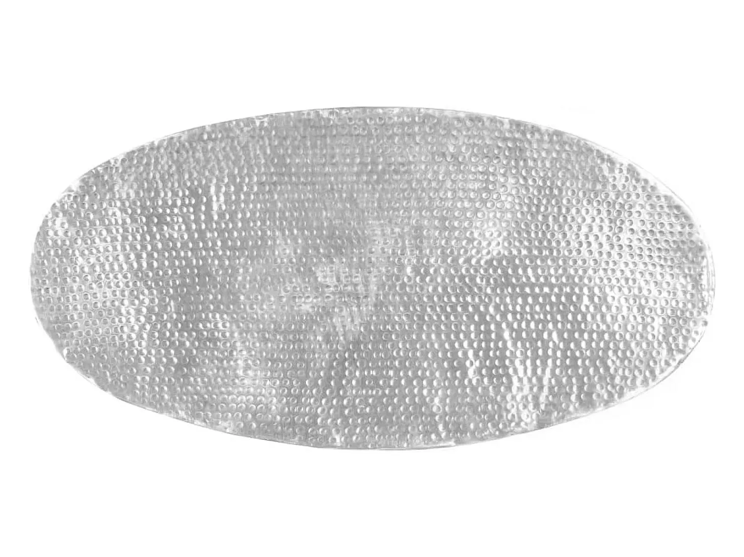 Mesa de centro aluminio martillado 100x50x28 cm plateado
