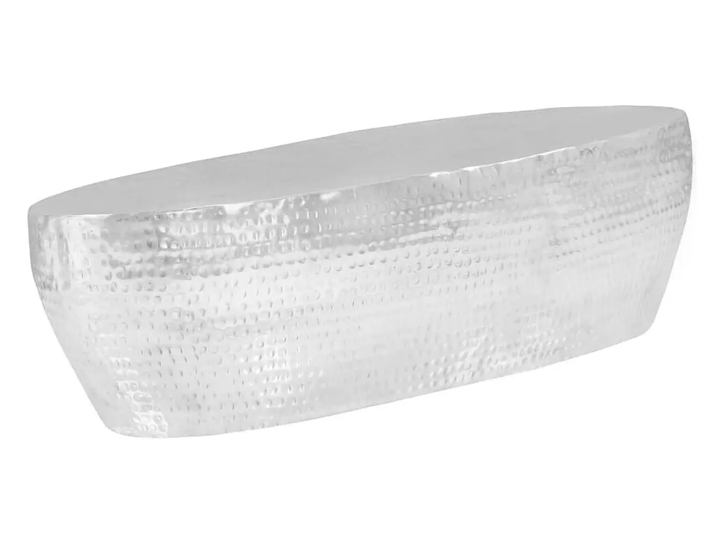 Mesa de centro aluminio martillado 100x50x28 cm plateado