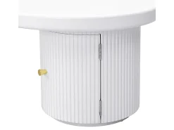 Mesa de centro asimétrica - 100 x 60 x 37 cm - con espacio de almacenamiento - elegante y robusta - MDF - blanco