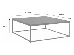 Mesa de centro baja de metal negro